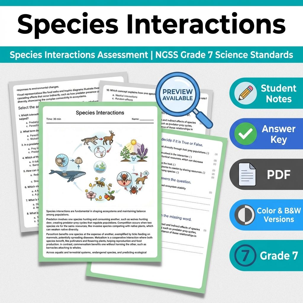 Grade 7 Science Full Year Bundle | NGSS Assessment Worksheets & Resources — included worksheet 41