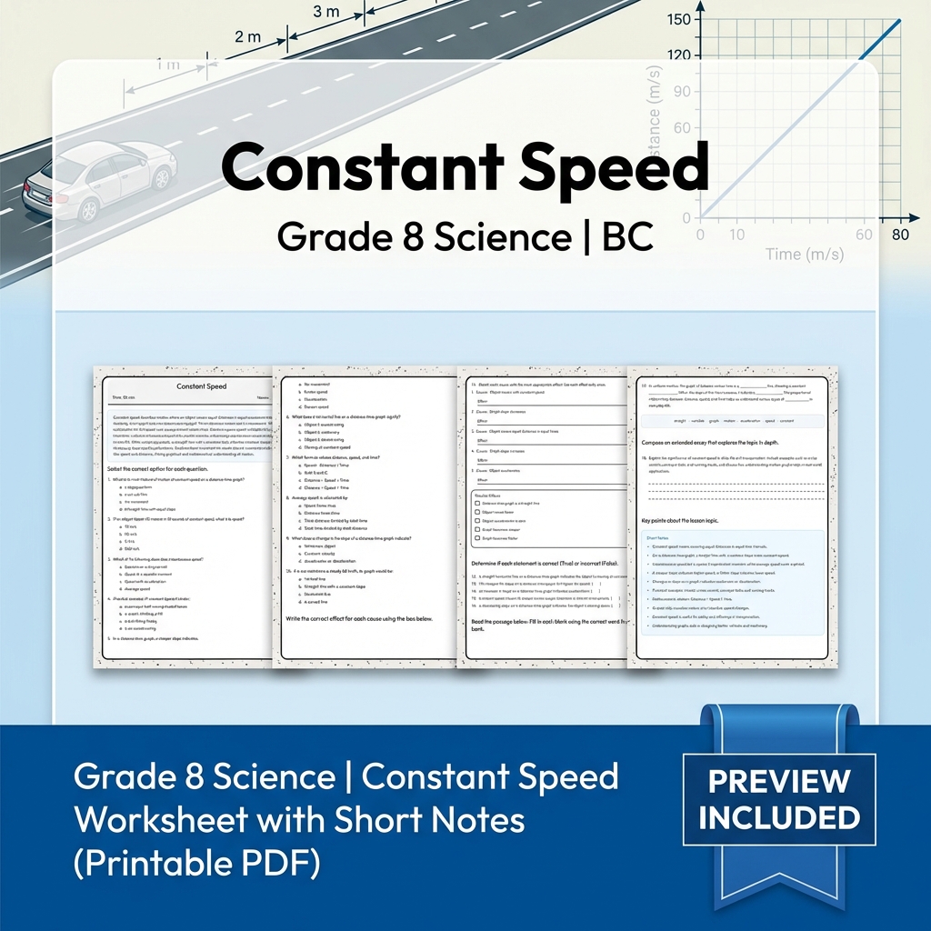 Grade 8 Science Lesson Bundle | BC Framework & Key Concepts Worksheet Pack — included worksheet 12