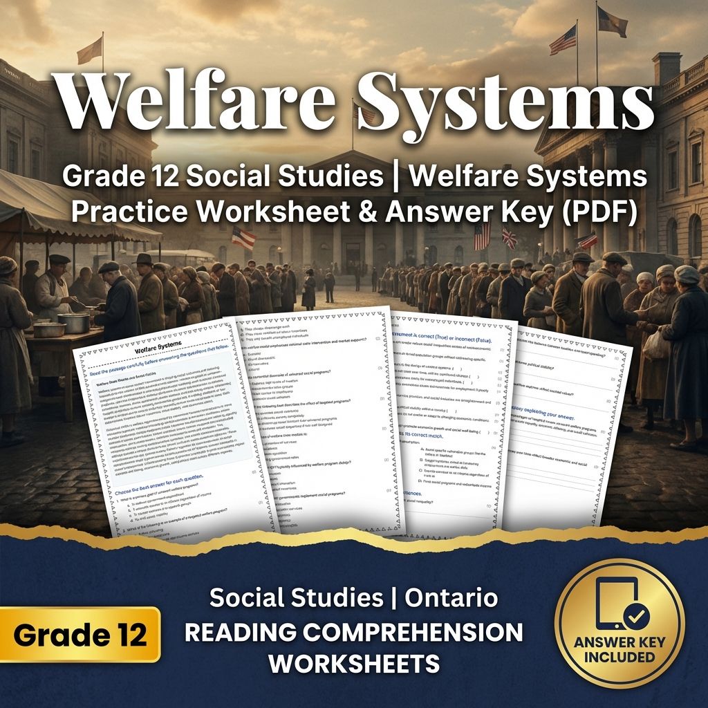 Grade 12 Social Studies | Welfare Systems Practice Worksheet & Answer Key (PDF)