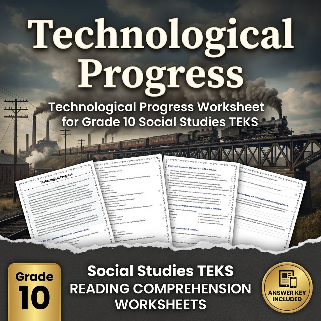 Technological Progress Worksheet for Grade 10 Social Studies TEKS