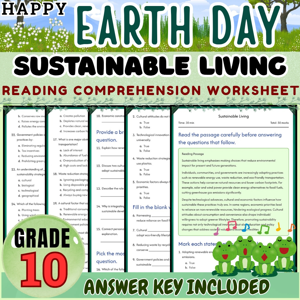 Grade 10 Science | Seasonal Environmental Challenges & Earth Day Unit Bundle — included worksheet 5