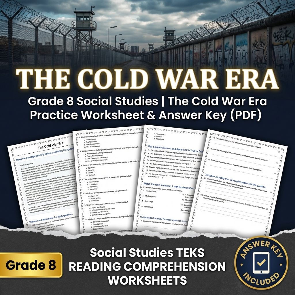 Grade 8 Social Studies | The Cold War Era Practice Worksheet & Answer Key (PDF)