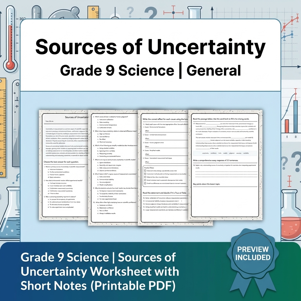 Grade 9 Science Data & Model Reasoning Full-Year Bundle: General Framework — included worksheet 36