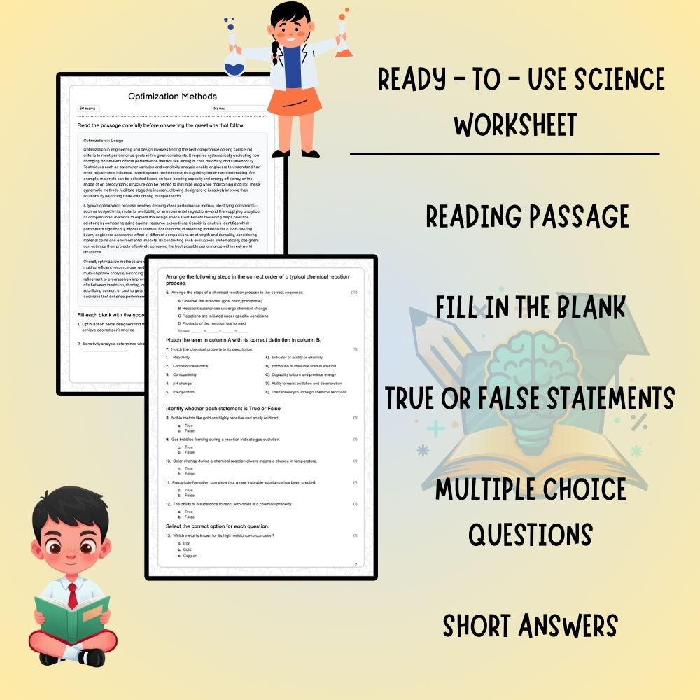 Grade 7 Science worksheet worksheet — Grade 7 Science | Optimization Methods Worksheet (PDF ) – Ontario Standards — page 2