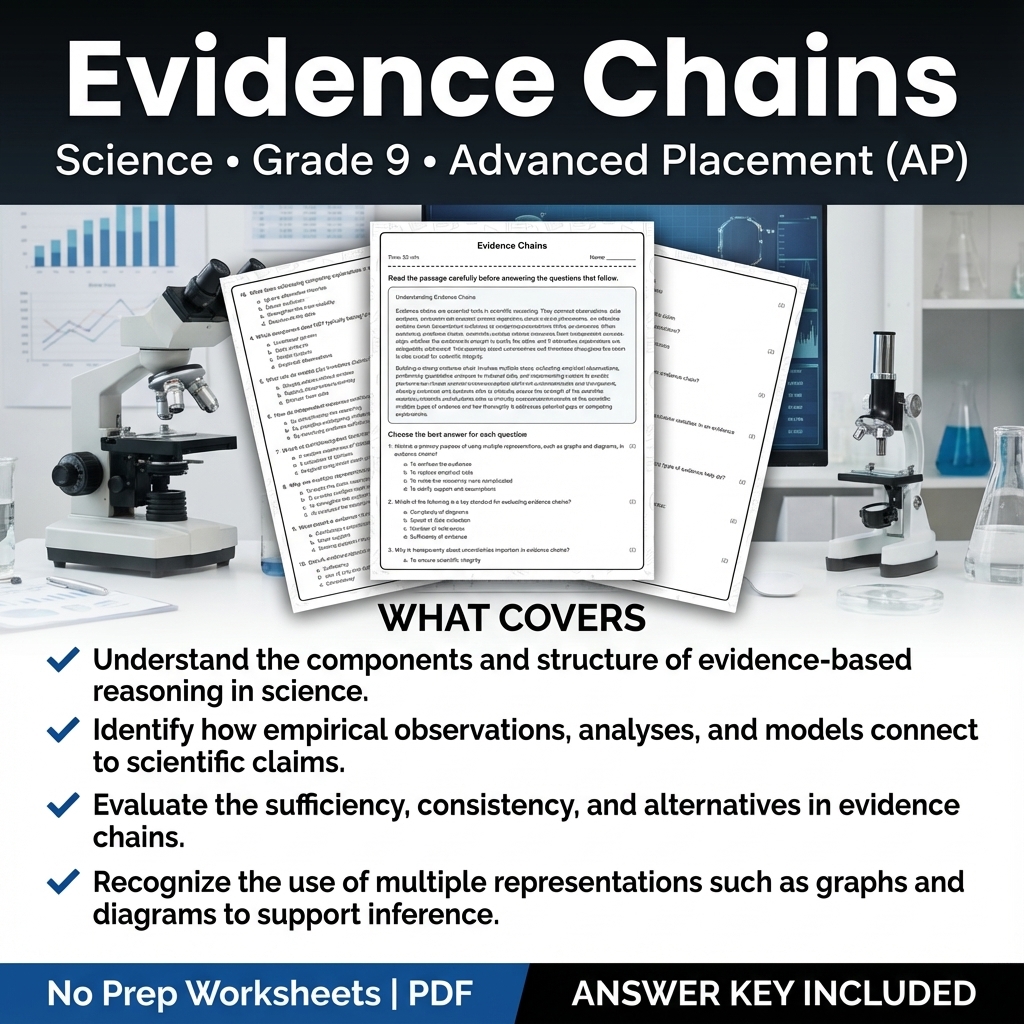 Grade 9 Science Worksheets Bundle | Physics, Earth Science & Biology  — included worksheet 42