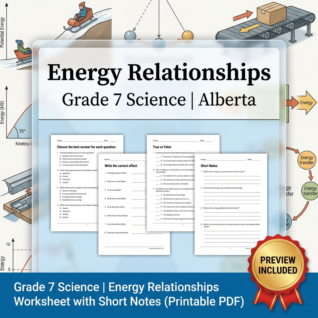 Grade 7 Science | Forces, Structures & Motion UNIT Worksheet Bundle  — included worksheet 13
