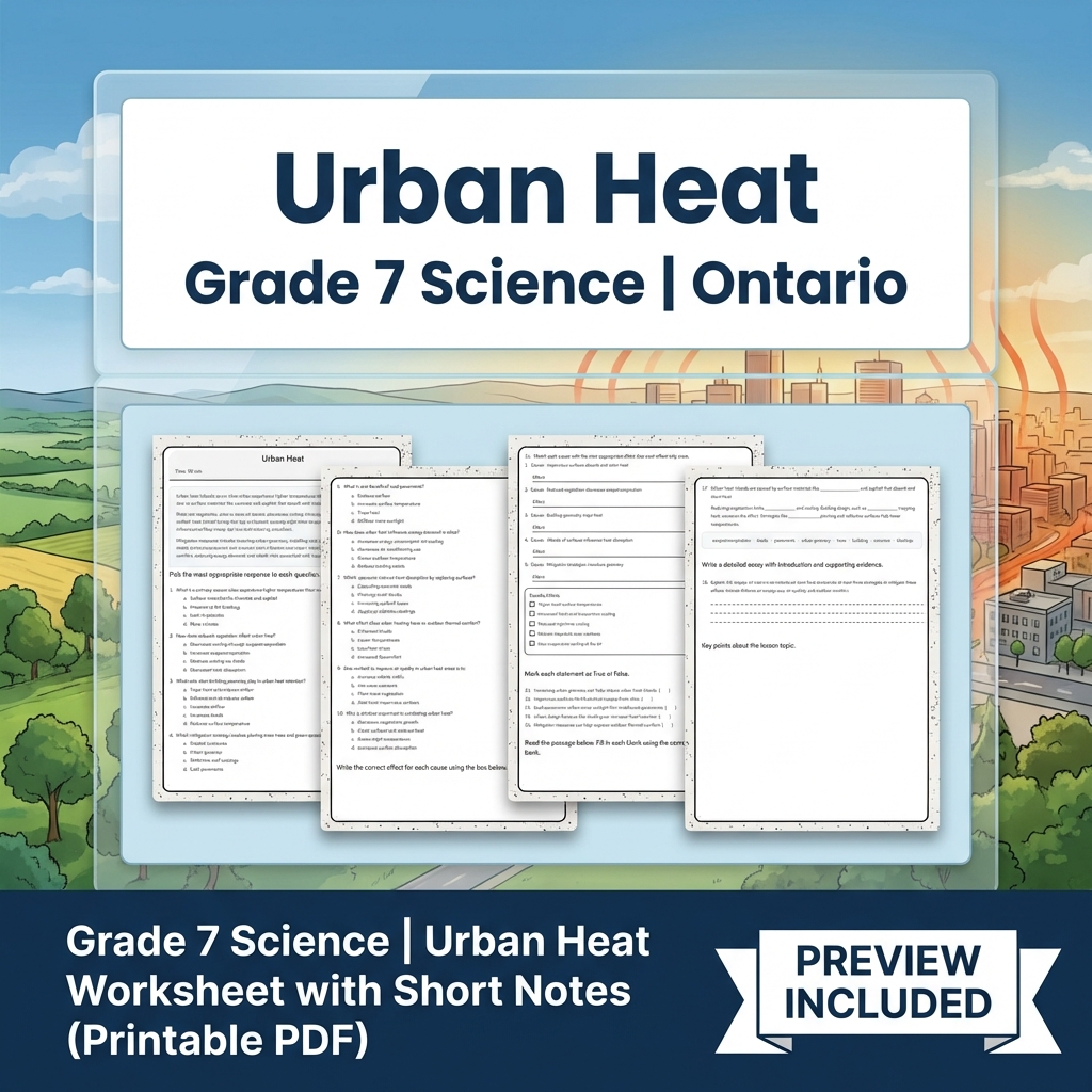 Grade 7 Science Full Year Bundle | Ecosystems & Heat Transfer — included worksheet 52