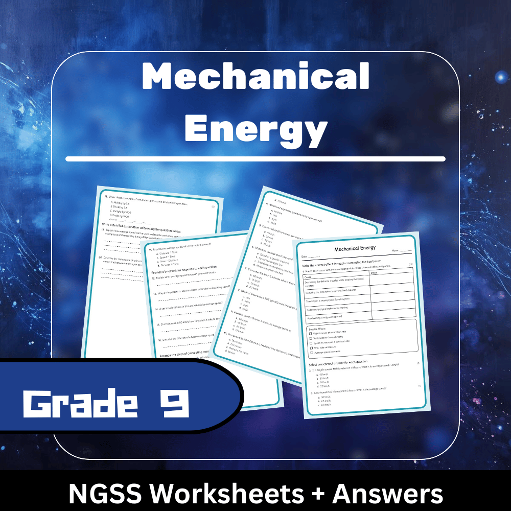 Grade 9 Science – Mechanical Energy Worksheet (NGSS Aligned) | PDF