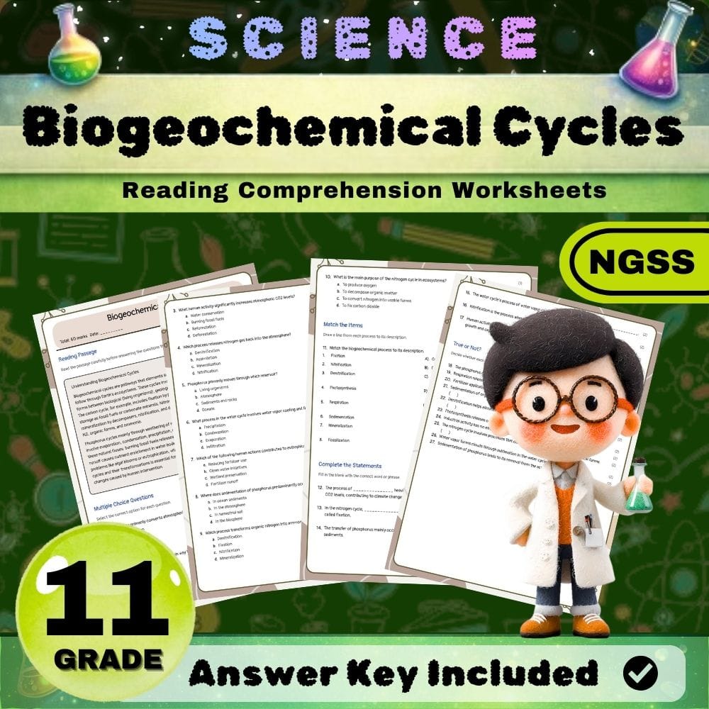 Grade 11 Ecosystem Dynamics and Energy Flow Science Lesson Bundle | NGSS — included worksheet 6
