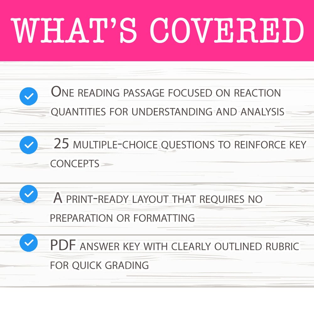 Grade 9 Science worksheet mcq paper worksheet — Grade 9 Science — Worksheet MCQ Paper for Mastering Reaction Quantities —…