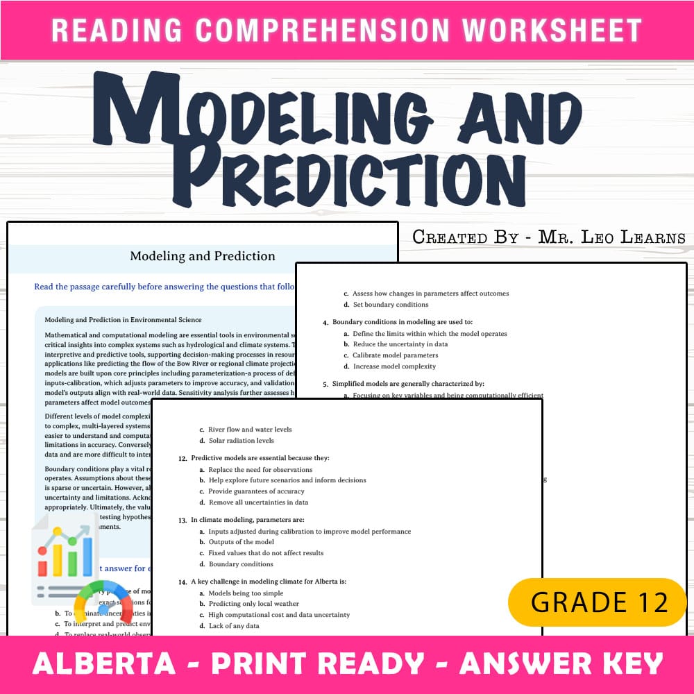 Grade 12 Science worksheet mcq paper worksheet — Grade 12 Science — Modeling and Prediction Worksheet MCQ Paper PDF + Answ…