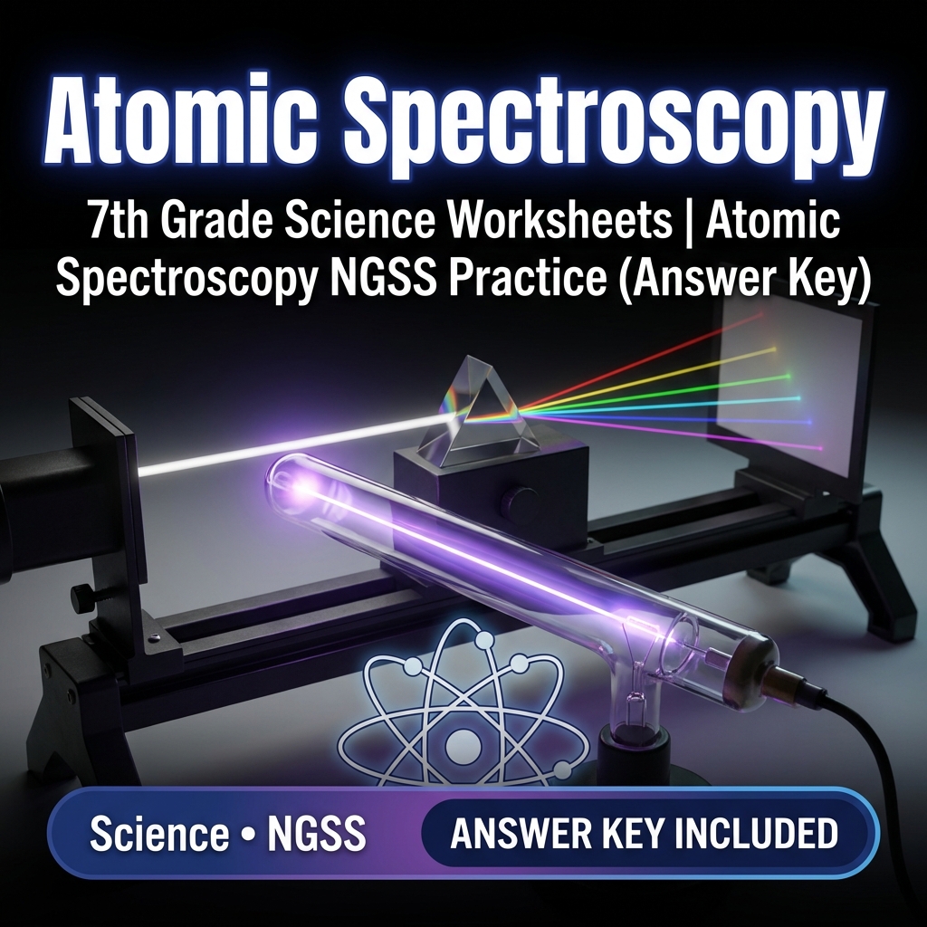 7th Grade Science Worksheets | Atomic Spectroscopy NGSS Practice (Answer Key)