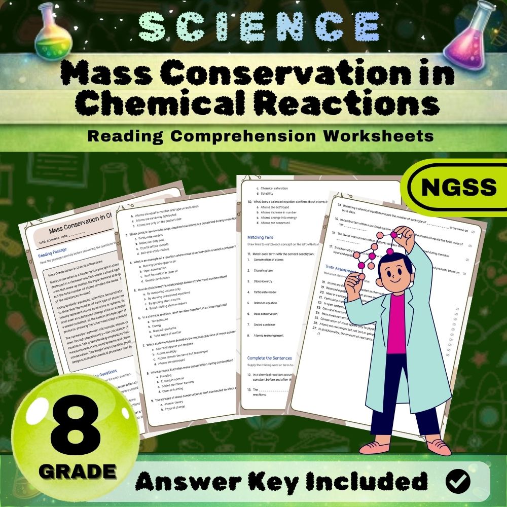 Grade 8 Science NGSS Bundle | Comprehensive Worksheets for Earth & Life Sciences — included worksheet 40