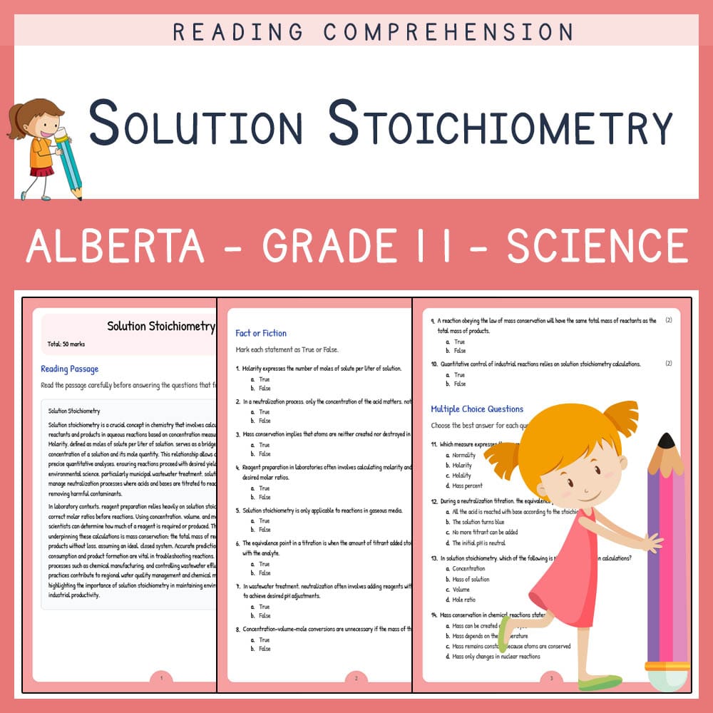Grade 11 Science worksheet elena worksheet — Grade 11 Science | Solution Stoichiometry Worksheet Elena | Alberta Standards…