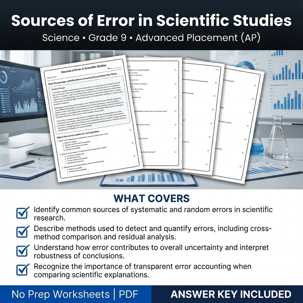 Grade 9 Science Worksheets Bundle | Physics, Earth Science & Biology  — included worksheet 43
