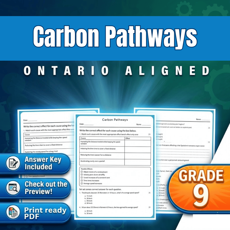Grade 9 Science science 1 worksheet — Grade 9 Science | Carbon Pathways Worksheet (Ontario Standards) (PDF)