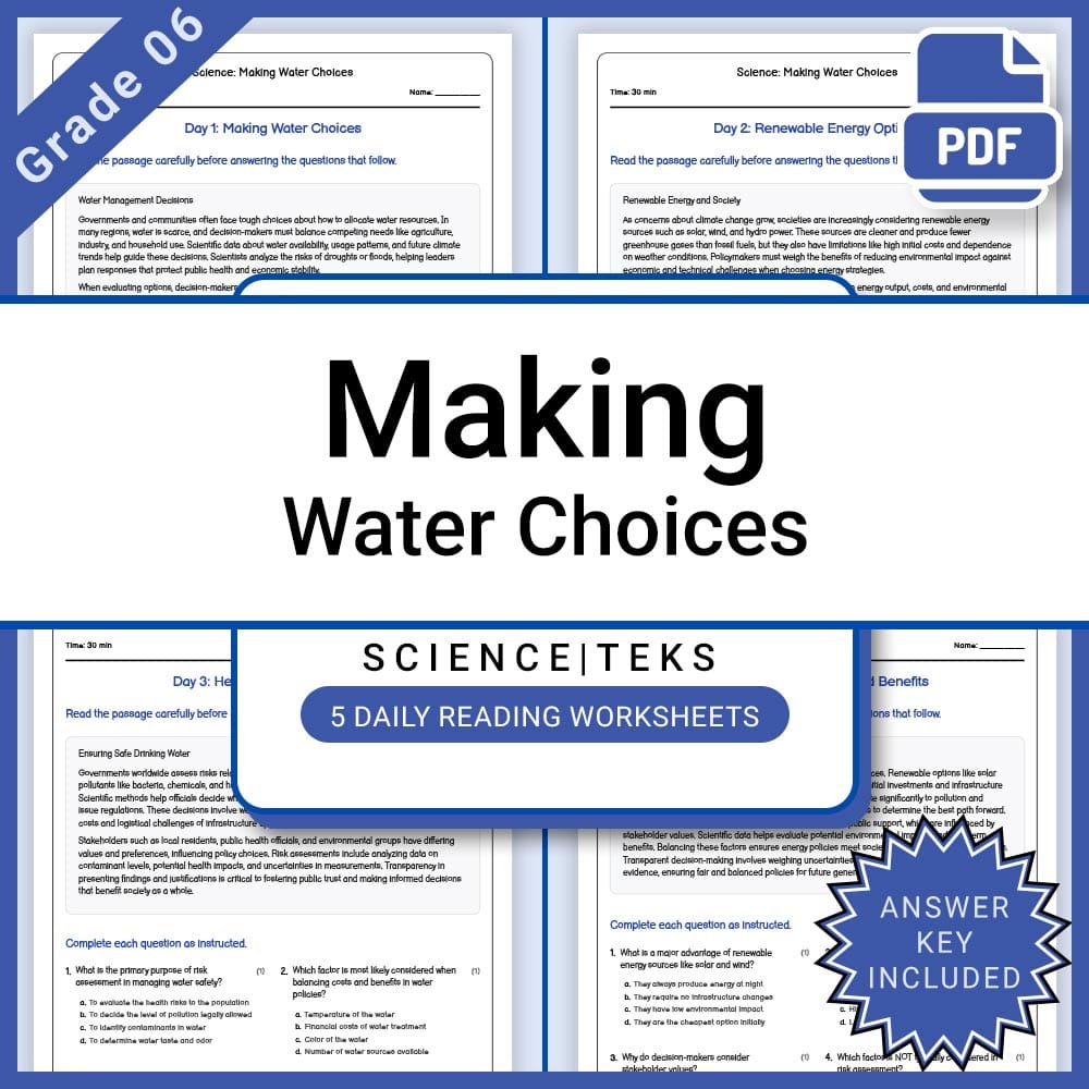 Grade 6 Science Lesson Bundle | TEKS-Aligned Activities and Worksheets — included worksheet 5