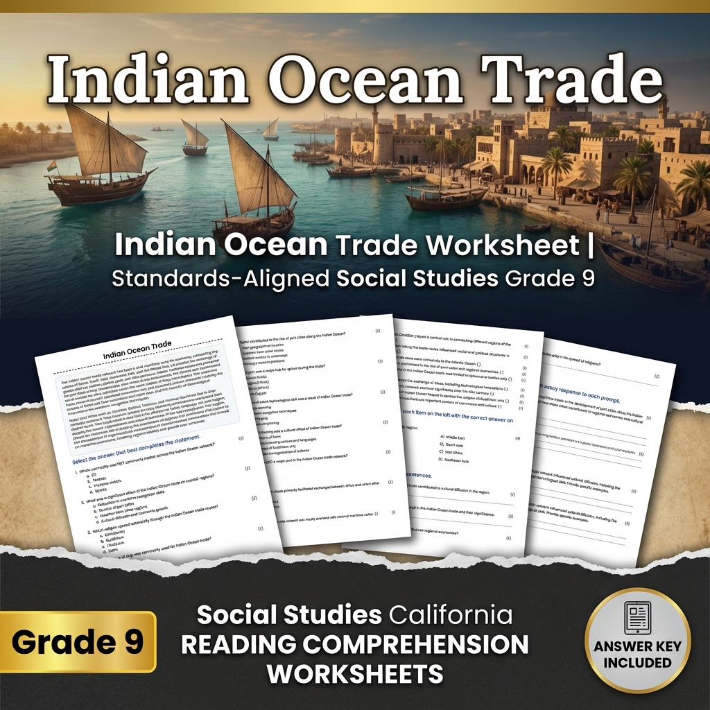 Indian Ocean Trade Worksheet | Standards-Aligned Social Studies Grade 9