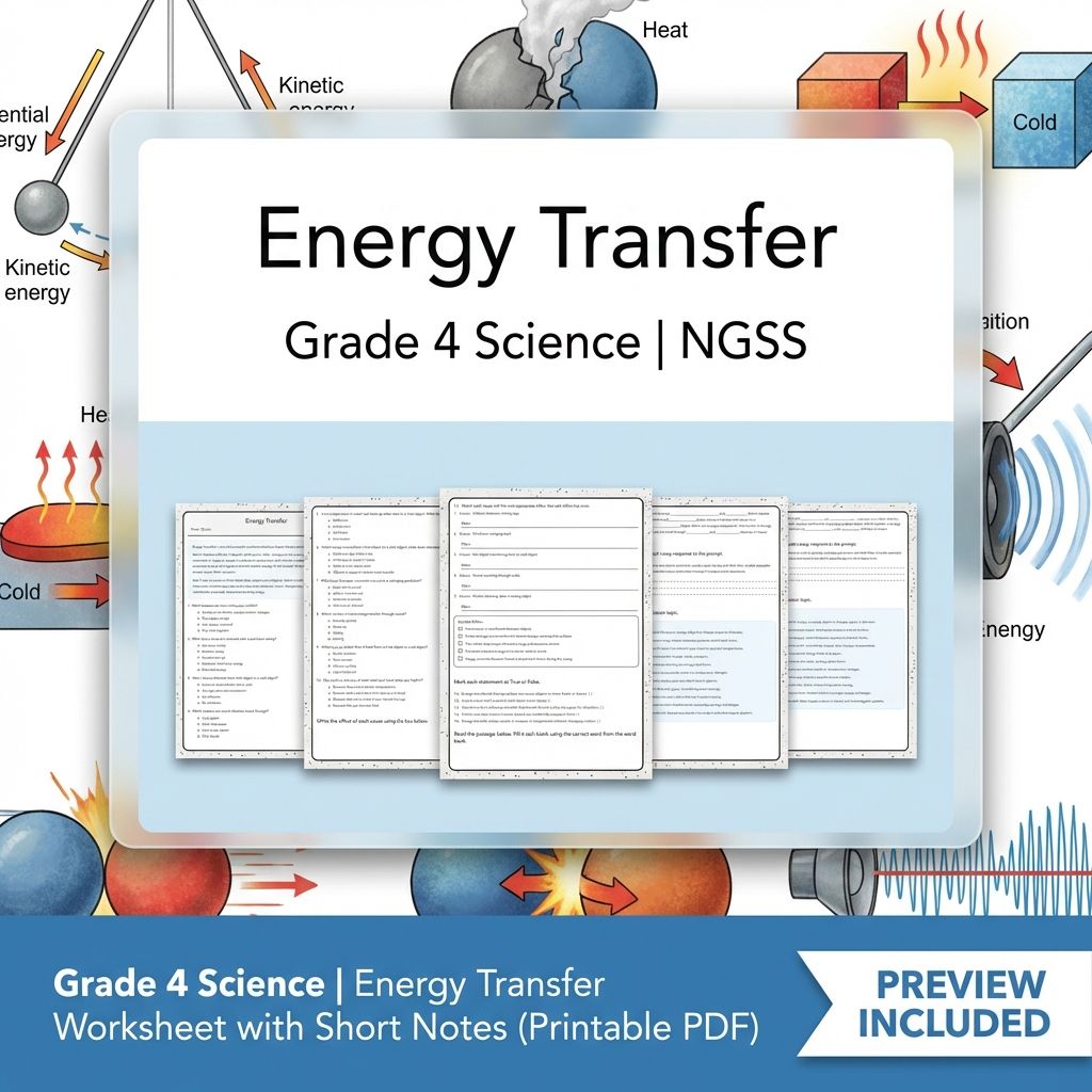 Grade 4 Science Worksheet Pack | NGSS-Aligned Energy, Weather & Structures — included worksheet 13