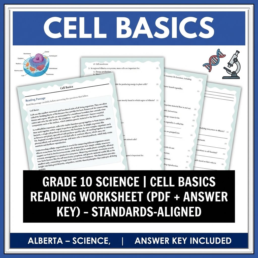 Grade 10 Science | Cell Systems, Energy, & Homeostasis (Standards-Aligned) — included worksheet 13