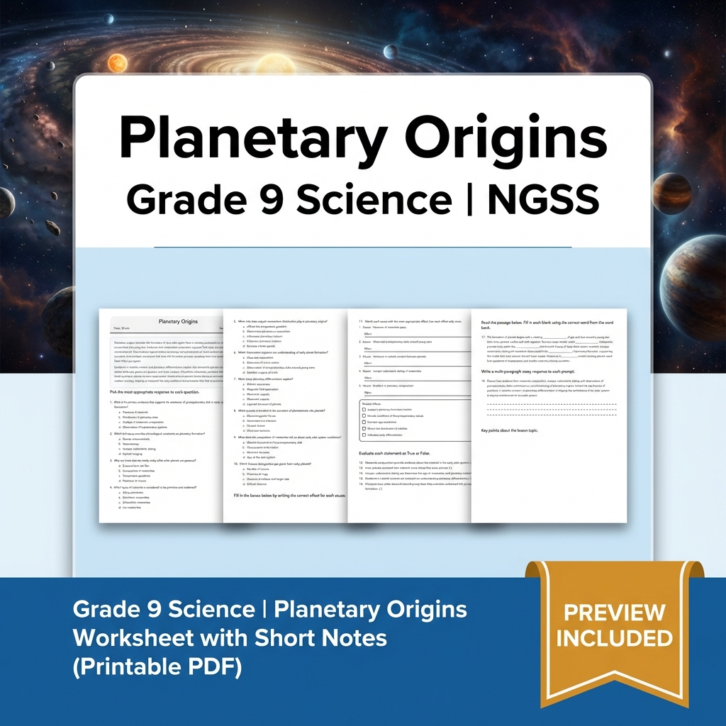 Grade 9 Science NGSS Worksheet Bundle – Comprehensive Year-Long Assessment Pack — included worksheet 53