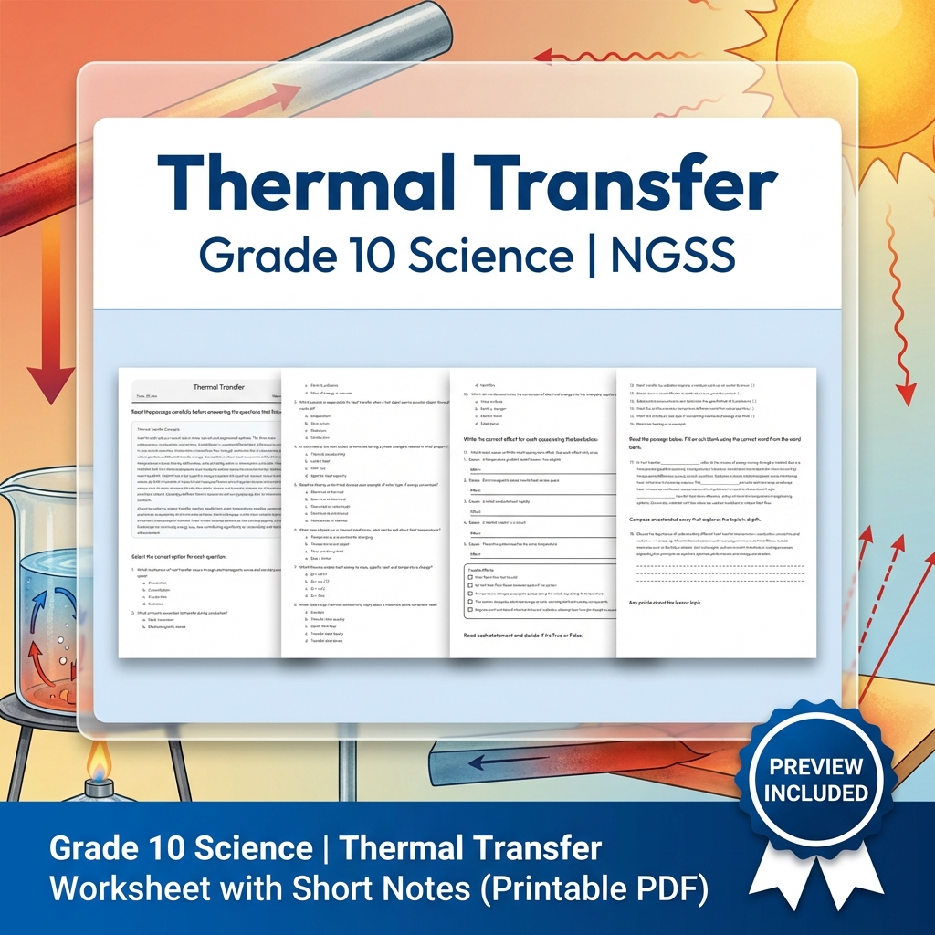 Grade 10 Science | Energy Unit Bundle – NGSS Aligned Worksheets  — included worksheet 5