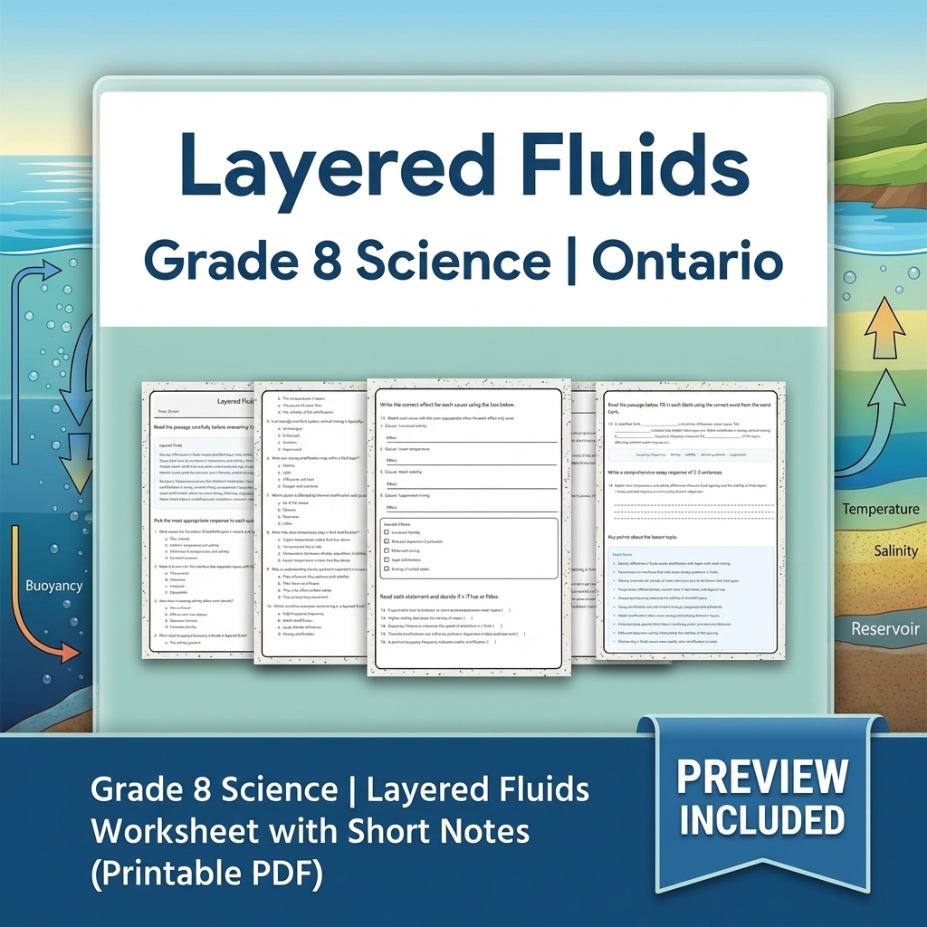 Grade 8 Science Full Year Bundle | Water Systems & Hydrostatics Curriculum — included worksheet 54
