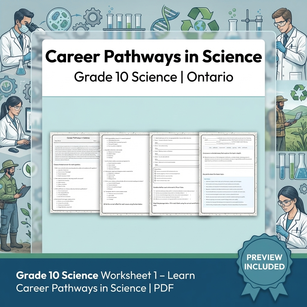Grade 10 Science Lesson Group Bundle | Ontario Curriculum Worksheets — included worksheet 11