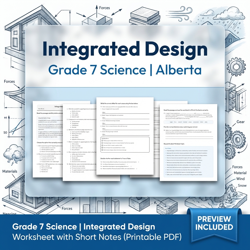 Grade 7 Science | Forces, Structures & Motion UNIT Worksheet Bundle  — included worksheet 14