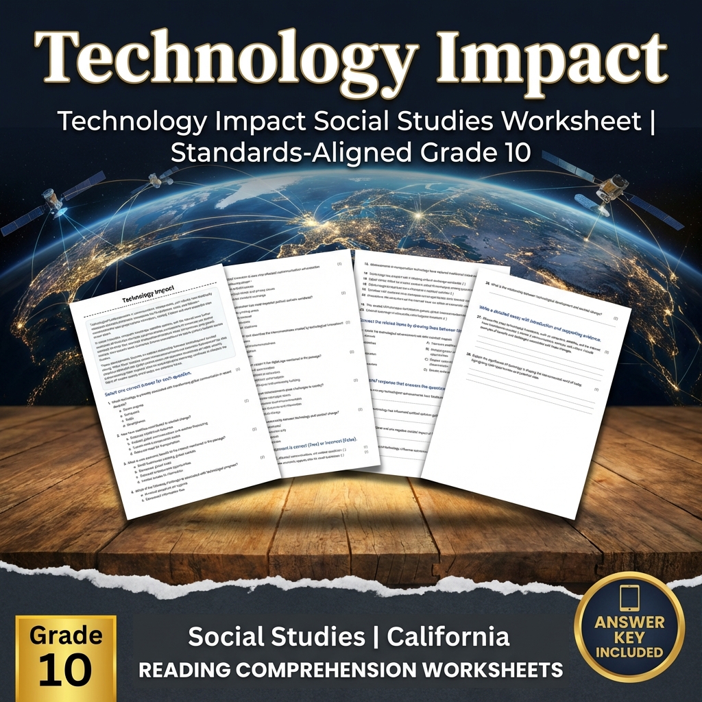 Technology Impact Social Studies Worksheet | Standards-Aligned Grade 10
