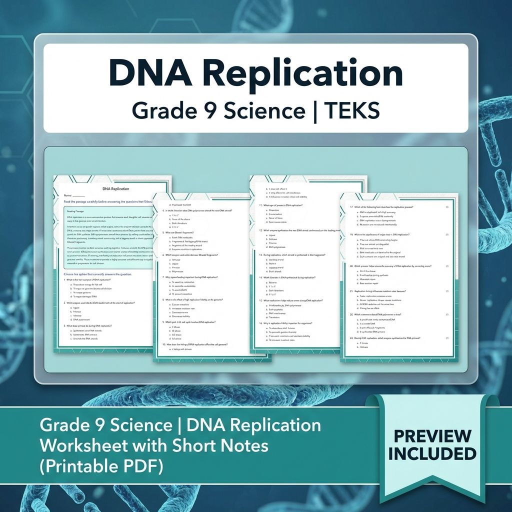 Grade 9 Science Worksheet Bundle: Cell Biology, Genetics & Ecology (Collection) — included worksheet 46