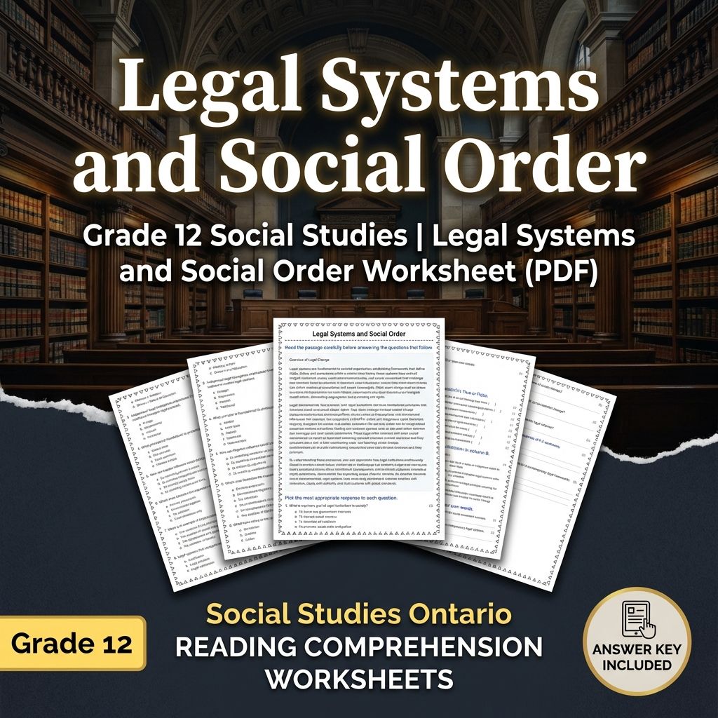 Grade 12 Social Studies | Legal Systems and Social Order Worksheet (PDF)