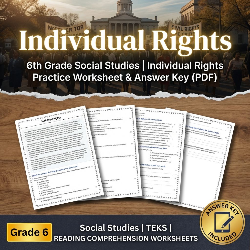Grade 6 Social Studies Bundle – Laws, Rights & Civic Engagement (Answer Keys) — included worksheet 3