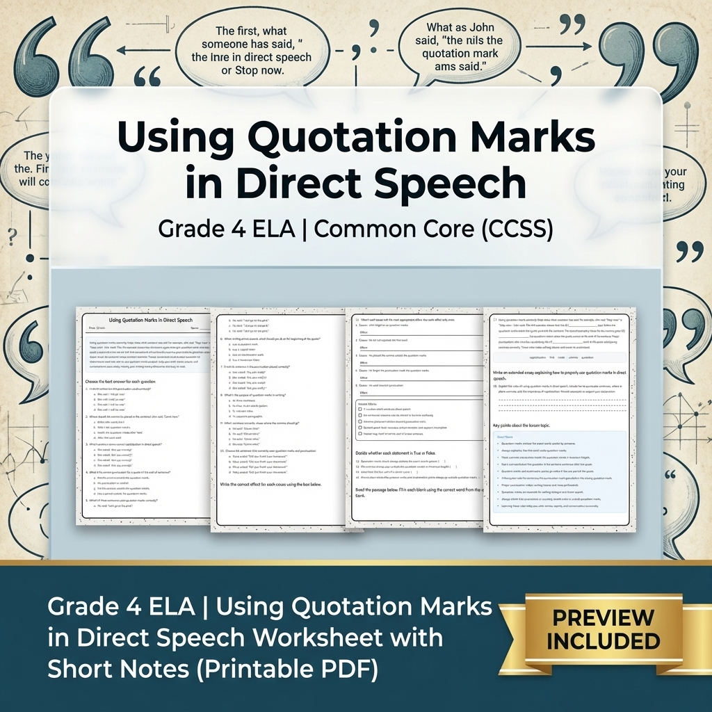 Grade 4 Text Evidence, Language & Writing ELA Full-Year Bundle: CCSS — included worksheet 38