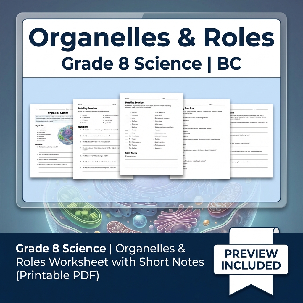 Grade 8 Science Full Year Bundle | Cell Biology, Ecosystems & Conservation — included worksheet 54