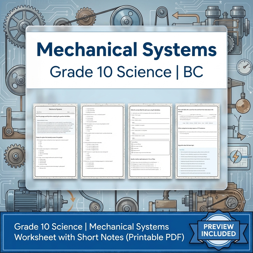 Grade 10 Science Bundle | Physics, Energy & Forces | Full Year Curriculum — included worksheet 52