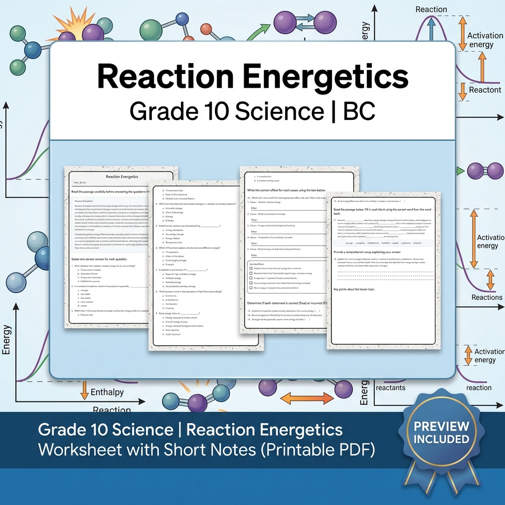 Grade 10 Science Bundle | Physics, Energy & Forces | Full Year Curriculum — included worksheet 53