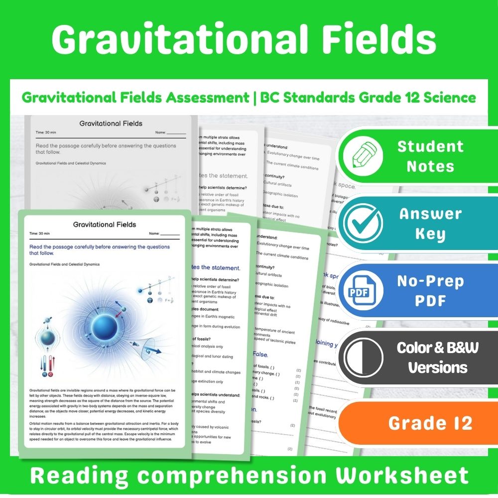 Grade 12 Science Wave & Quantum Assessment Mini Bundle – BC Standards — included worksheet 13