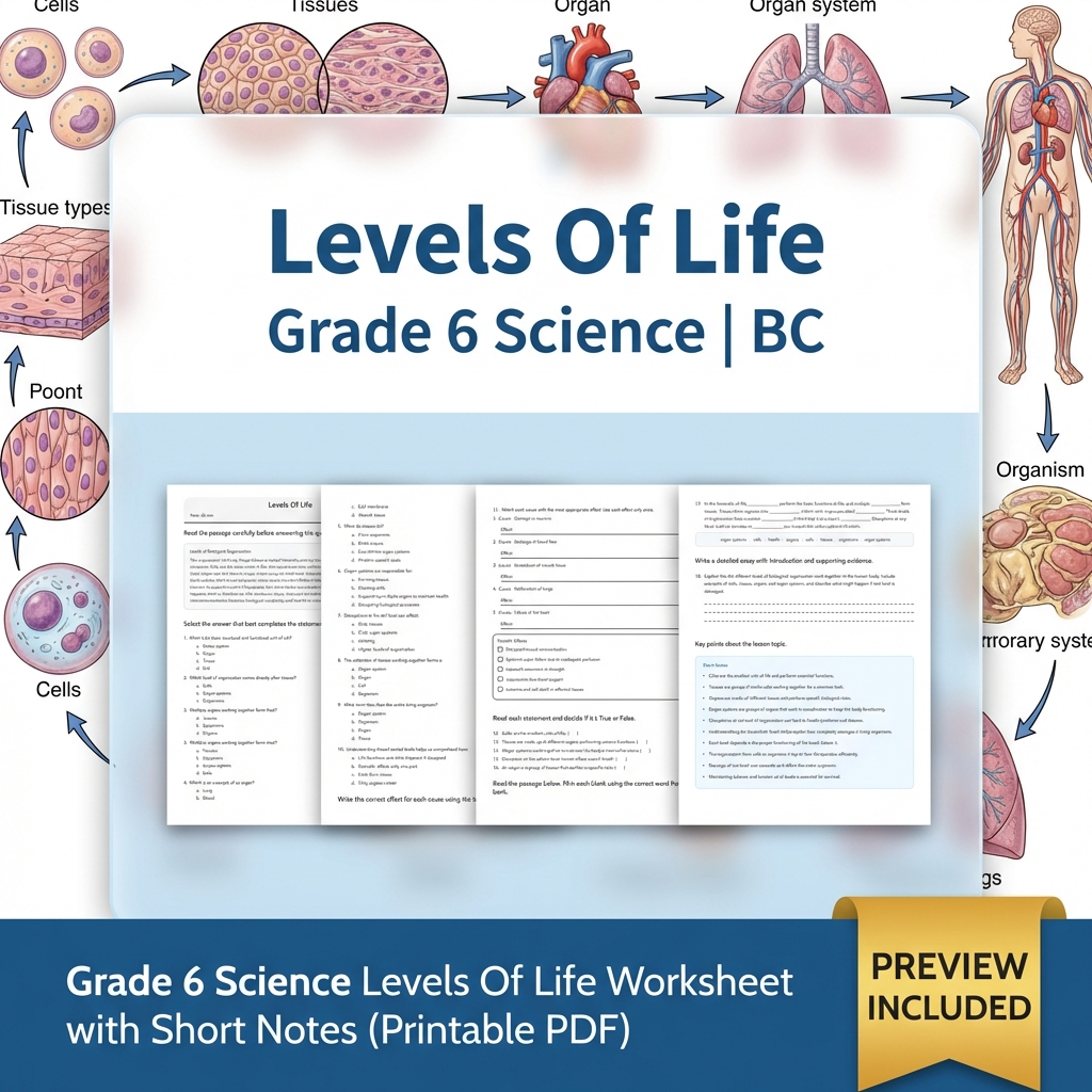 Grade 6 Science BC Ecosystems & Environmental Processes Worksheet Pack Full Year — included worksheet 55
