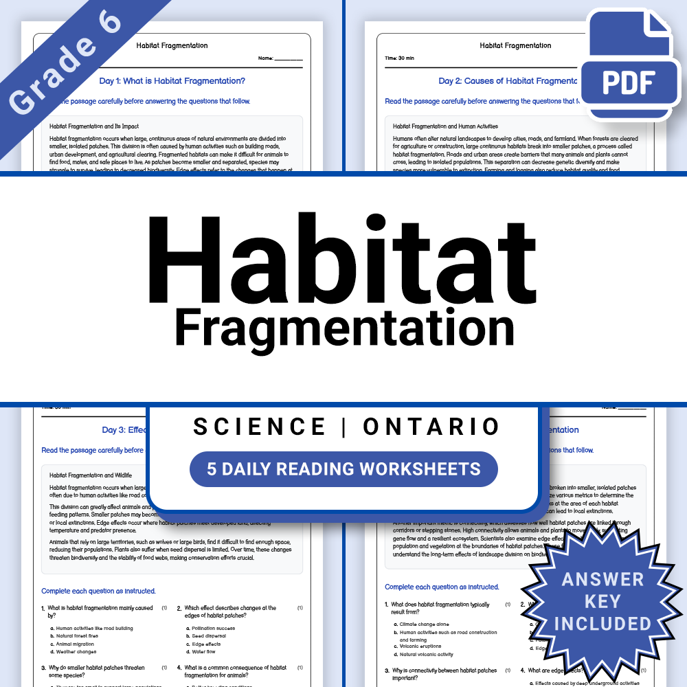 Grade 6 Science Biodiversity Lesson Bundle – Ecosystems and Conservation — included worksheet 15