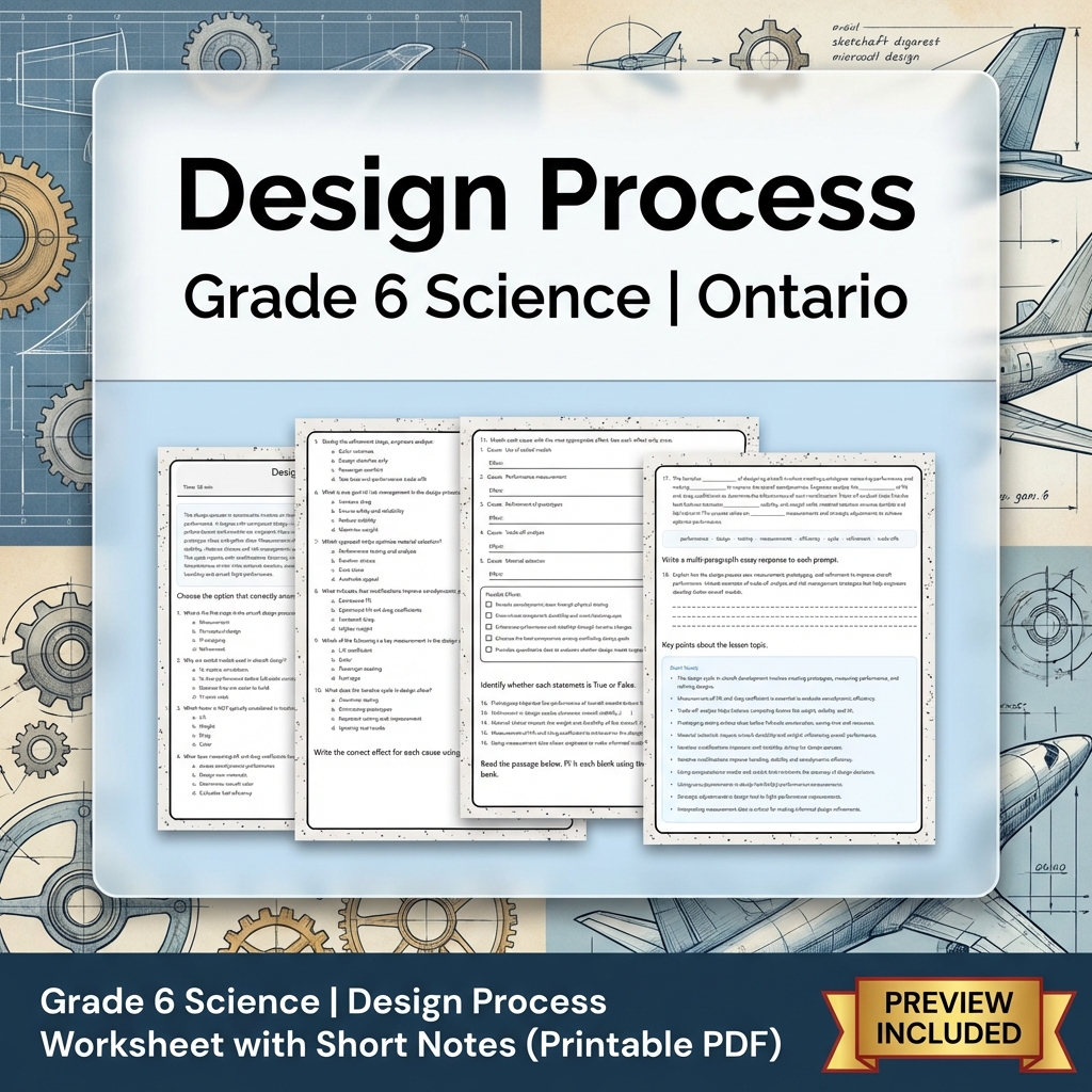 Grade 6 Science Lesson Group Bundle – Ontario Framework Worksheets — included worksheet 10