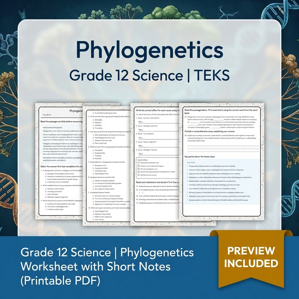 Grade 12 Science Unit Bundle | Genetics, Evolution & Cell Biology Worksheets — included worksheet 9