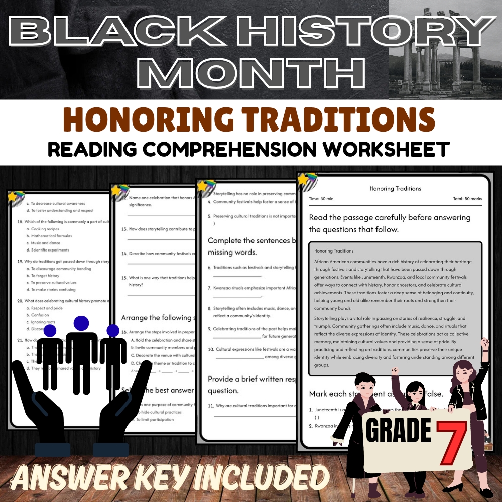 Grade 7 Black History Month Worksheet Collection (Answer Key Included) — included worksheet 5