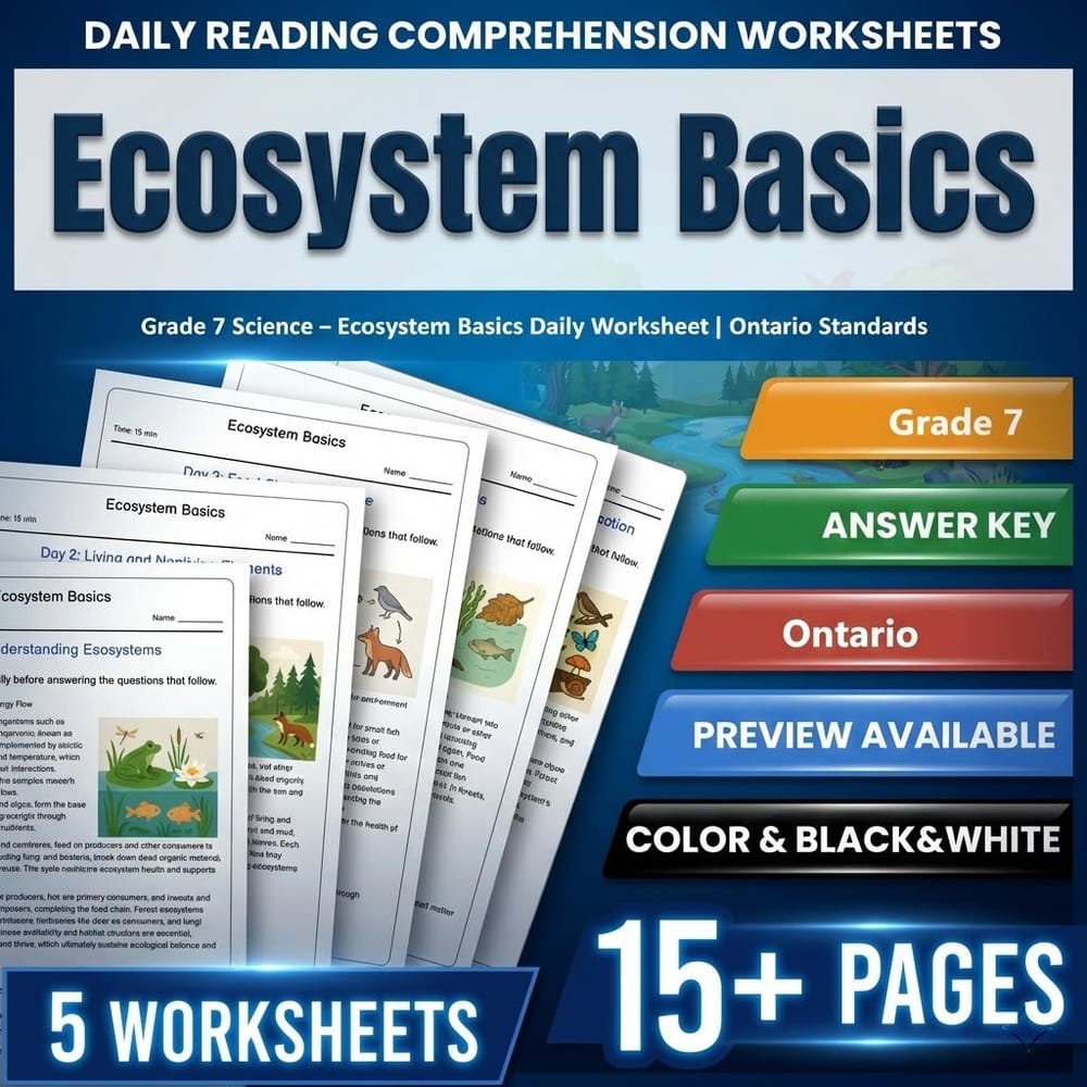 Grade 7 Science Bundle – Ontario Daily Worksheets for Comprehensive Study — included worksheet 53