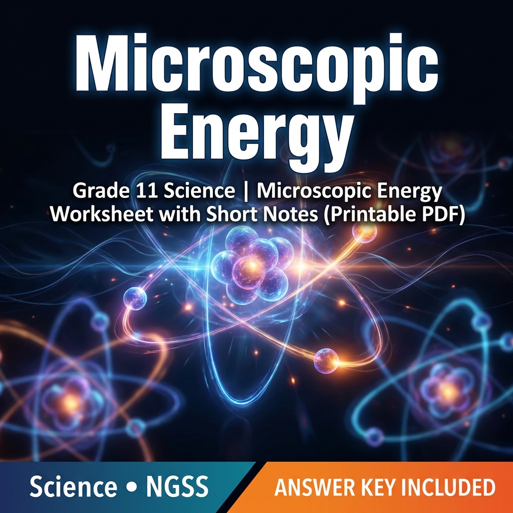 Grade 11 Science Energy UNIT Bundle | NGSS-Aligned Instructional Worksheets — included worksheet 5
