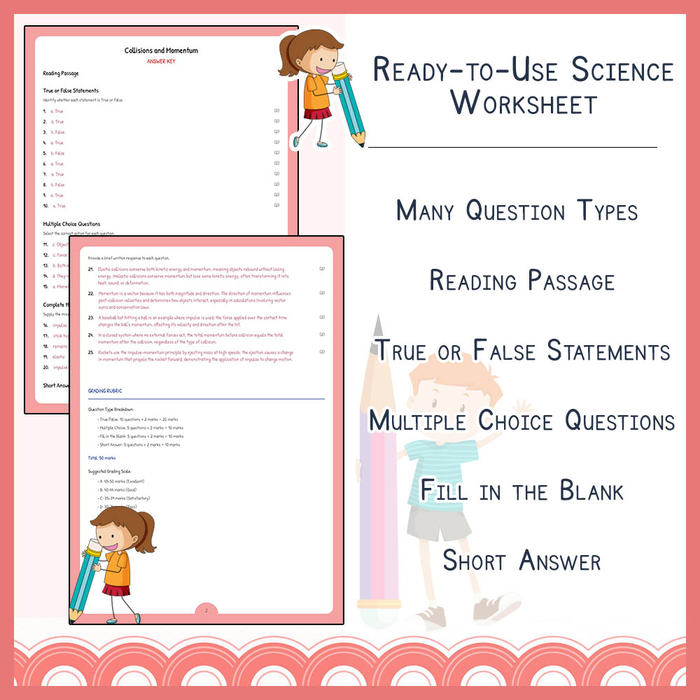 Grade 10 Science worksheet elena worksheet — Grade 10 Science | Collisions and Momentum Worksheet | Ontario Standard — page 2