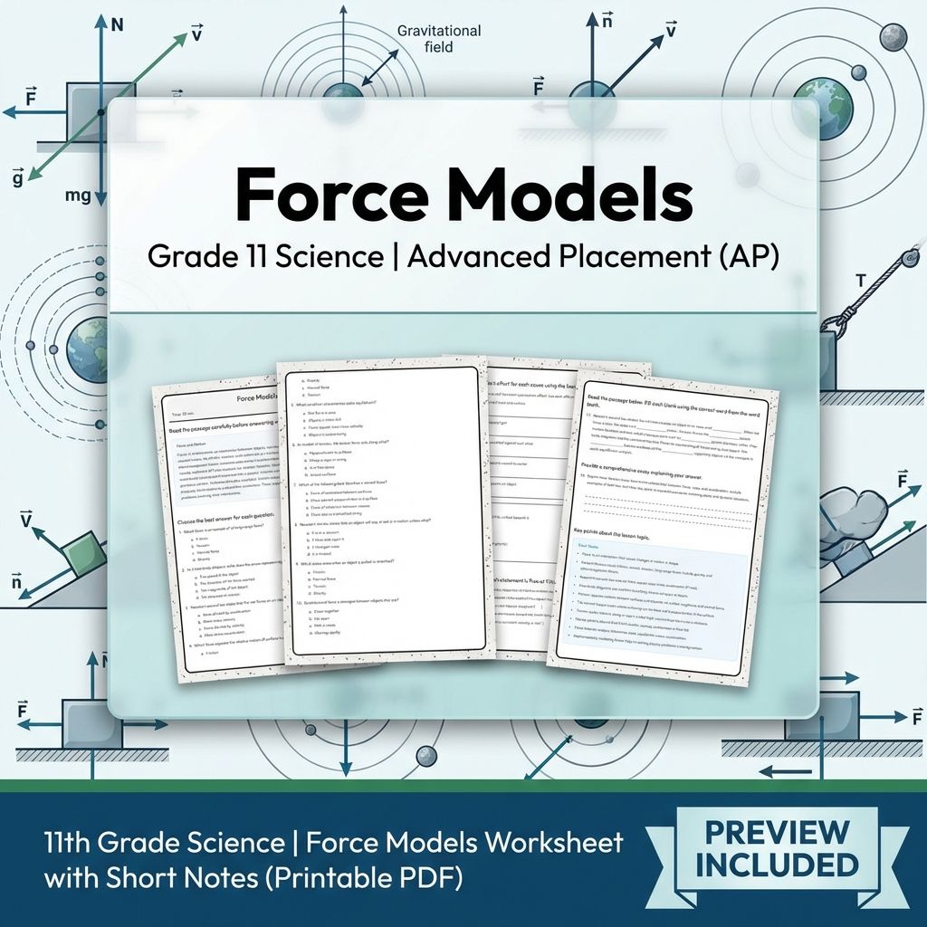 Grade 11 Physics Unit Worksheet Pack | Kinematics, Forces & Energy (Collection) — included worksheet 11