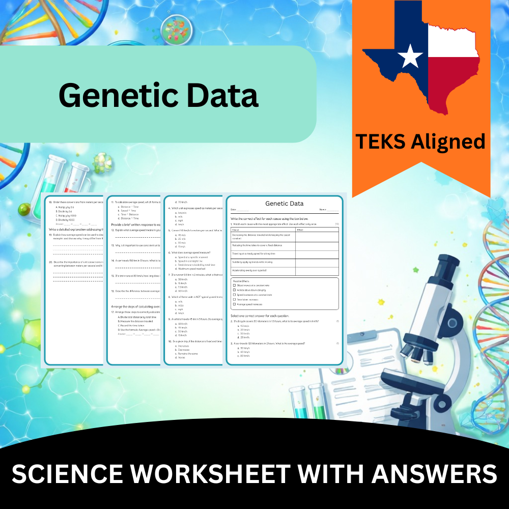 Grade 9 Science Genetics & Biotechnology Unit - TEKS - Aligned (Answer Keys) — included worksheet 9