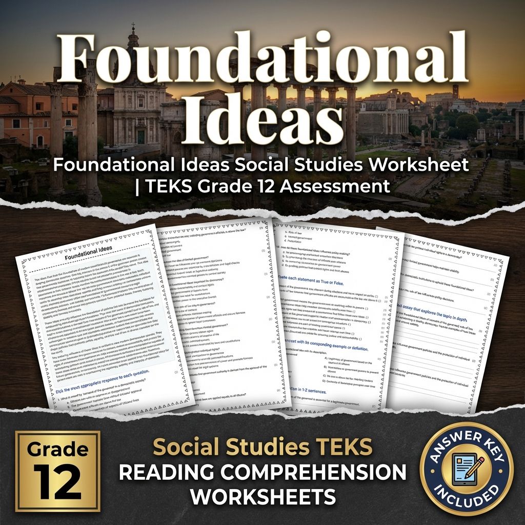 Foundational Ideas Social Studies Worksheet | TEKS Grade 12 Assessment