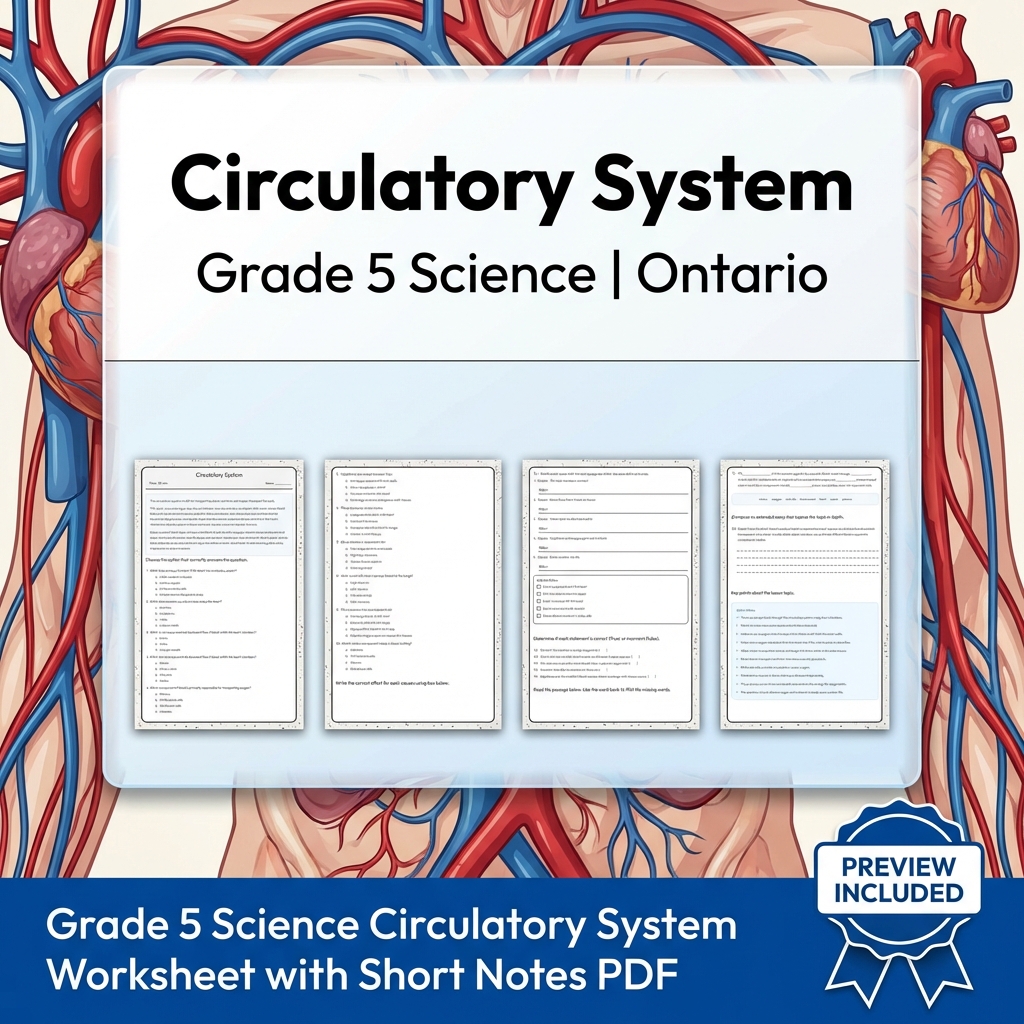 Grade 5 Science Lesson Group – Ontario Curriculum Worksheets Bundle — included worksheet 9